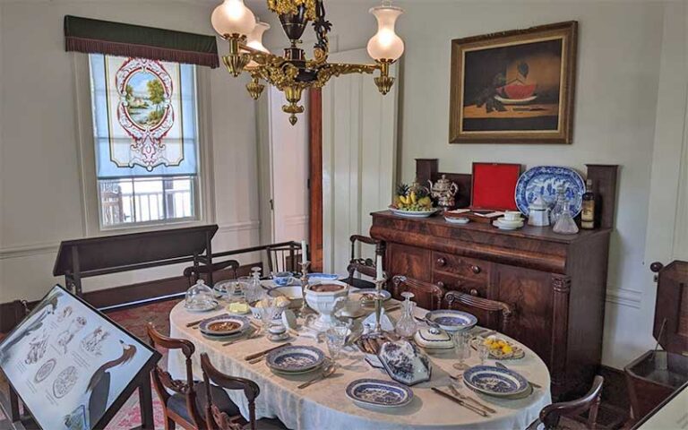 dining room interior with period decor at audubon house tropical gardens key west