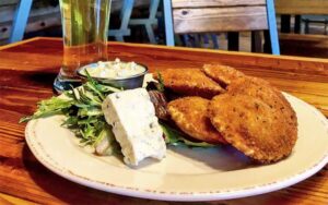 empanadas with brie entree with draft beer at playalinda brewing company titusville