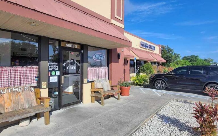 front exterior of restaurant with entrance at southern charm cafe cape canaveral