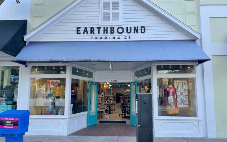 front exterior of store with entrance at earthbound trading co key west