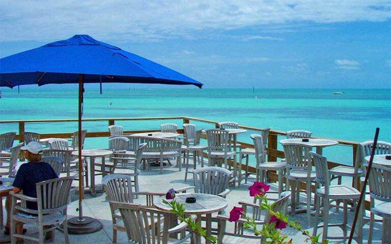 large dining deck overlooking ocean at louies backyard key west