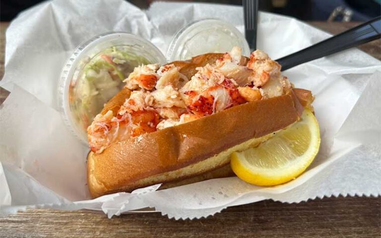 lobster roll to go with slaw at djs clam shack key west