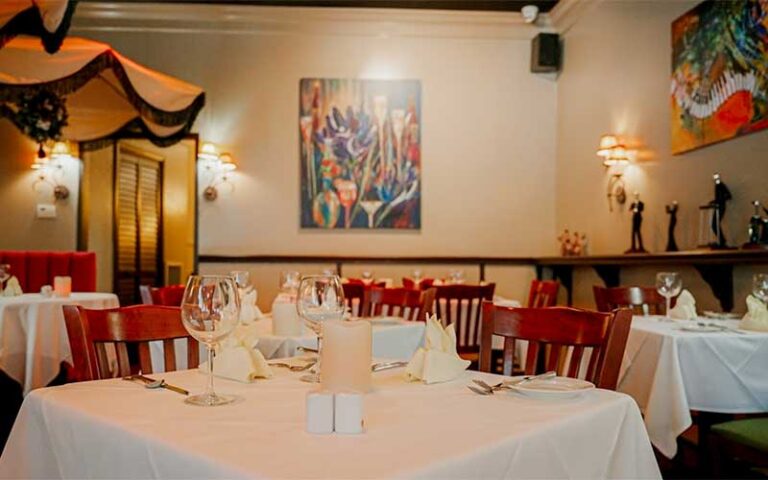 modern decor dining area with art at heidis jazz club restaurant cocoa beach