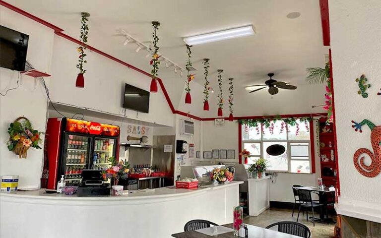 restaurant interior with red accents at sassy spoon cape canaveral