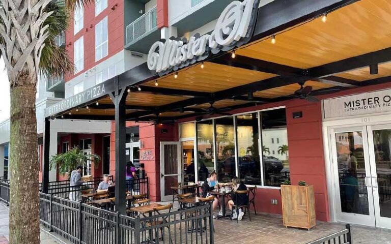 sidewalk cafes and shops at downtown melbourne space coast