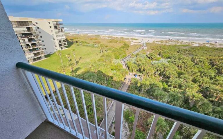 aerial view from balcony of ocean at the resort on cocoa beach