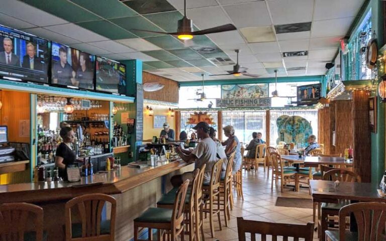 bar area interior with decor at hurricane hanks holmes beach anna maria island