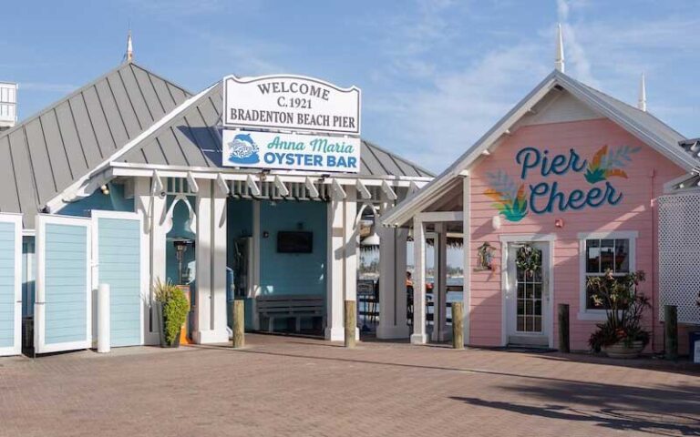 bar entrance on pier at historic bridge street bradenton beach anna maria island