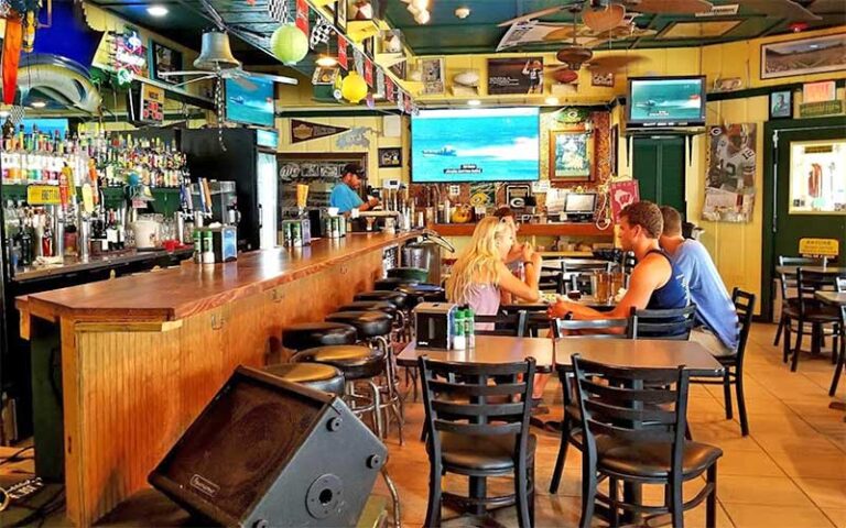 bar interior with eclectic decor at bridge tender inn bradenton beach anna maria island