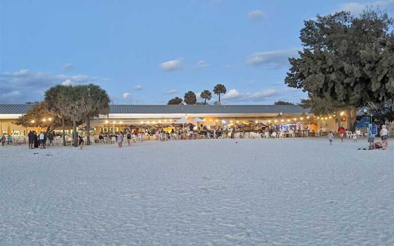 cafe drinks patio dining at twilight at manatee public beach bradenton anna maria island