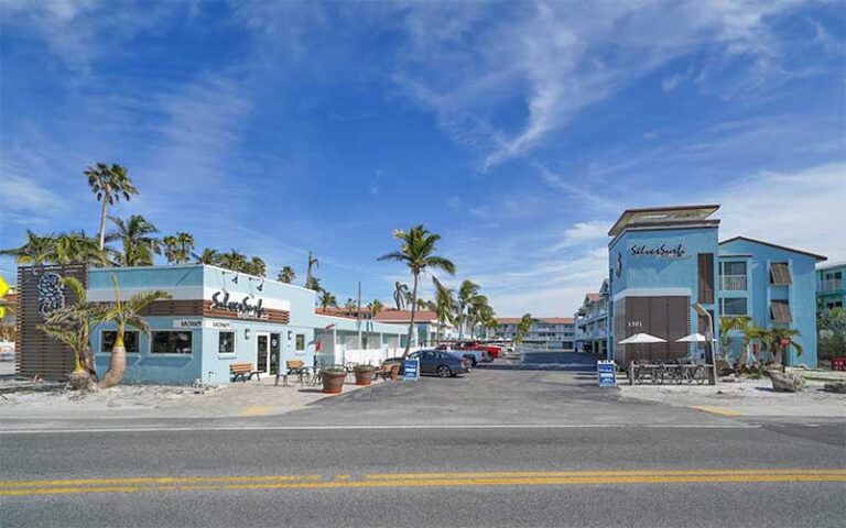 exterior of hotel from street at silver surf anna maria island at bradenton beach