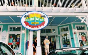 exterior store front with balcony and entrance at bridge street bazaar bradenton beach anna maria island