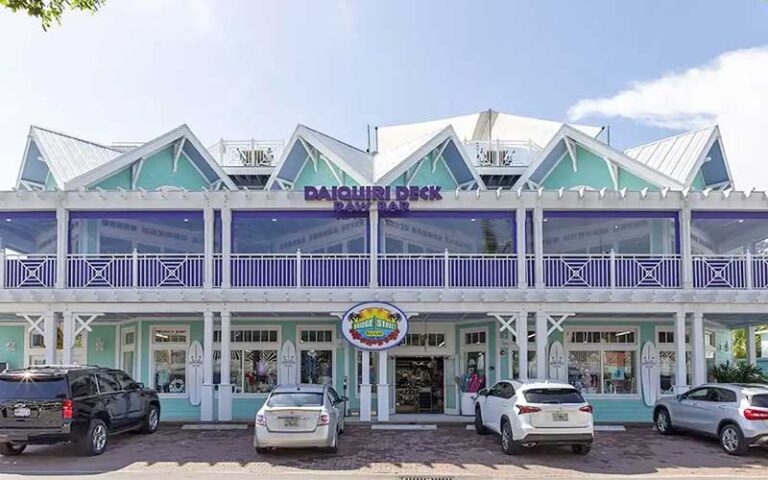 front exterior of two floor building at daiquiri deck anna maria island