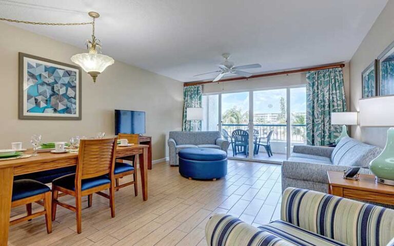 living room area with balcony at the resort on cocoa beach