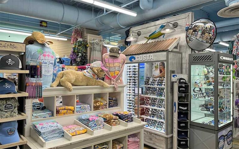 shop interior with sunglasses and apparel at bridge street bazaar bradenton beach anna maria island