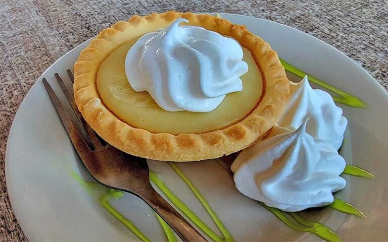 small key lime pie with whip at anna maria oyster bar at the pier bradenton beach