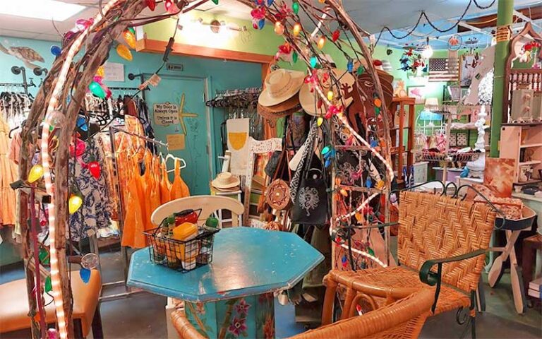 store interior with clothing and items at ginnys jane es cafe gifts anna maria island